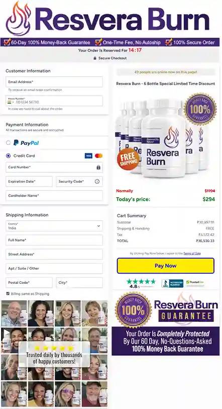 ResveraBurn Pricing — 2, 3 and 6 Bottle Packages USA